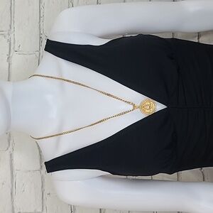 Vintage 14K Luxe Gold Virgen de la Coridad del Cobro Cuban Link Pendant Necklace